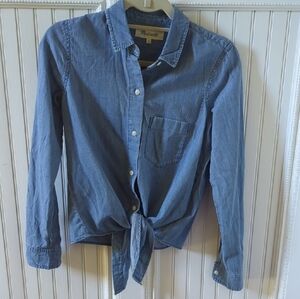 Madewell Denim Tie-Front Shirt
